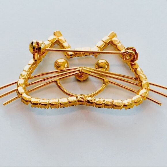Vintage Rhinestone Cat Brooch​ - Picture 6 of 8